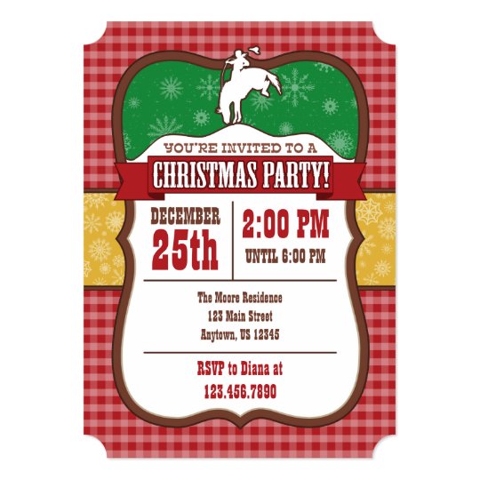 Cowboy Christmas Party Invitation | Zazzle.com