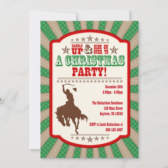 Cowboy Christmas Party Invitation | Zazzle.com