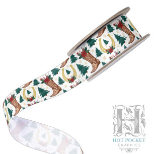 Cowboy Christmas Satin Ribbon