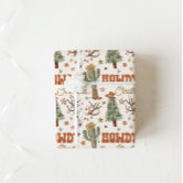 Western Cowboy Rodeo Pattern Beige Wrapping Paper