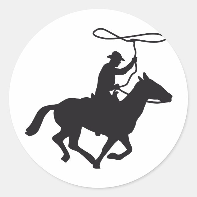 cowboy classic round sticker (Front)