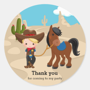 Cowboy Classic Round Sticker