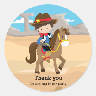 Cowboy Classic Round Sticker