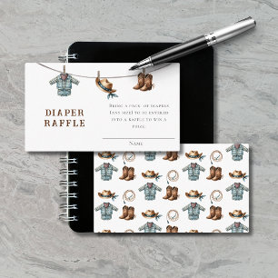 Cowboy Clothesline Baby Shower Diaper Raffle Enclosure Card