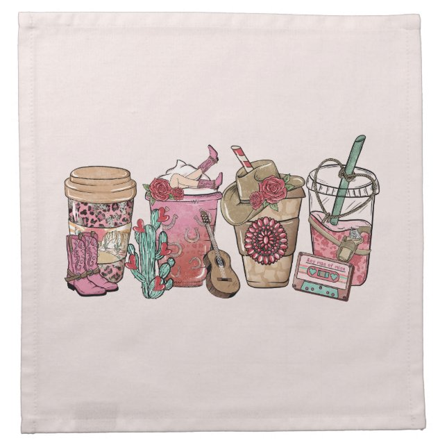 Cowboy Coffee Time Cloth Napkin (Front)