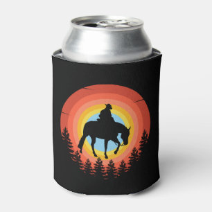 COWBOY COLORFUL SUNSET CAN COOLER