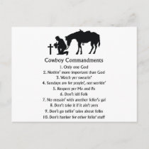 Cowboy Commandments Postcard