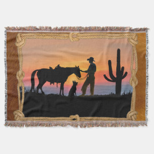 COWBOY COMPANIONS THROW BLANKET