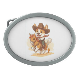 Cowboy Corgi – Western Rodeo Dog Belt Buckle