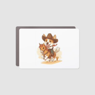 Cowboy Corgi – Western Rodeo Dog Car Magnet