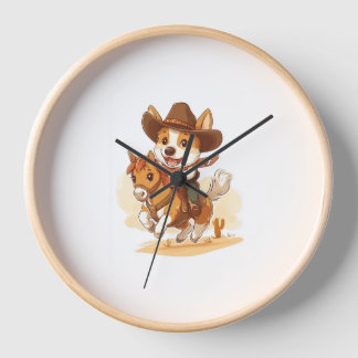 Cowboy Corgi – Western Rodeo Dog Clock