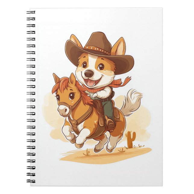 Cowboy Corgi – Western Rodeo Dog Notebook (Front)