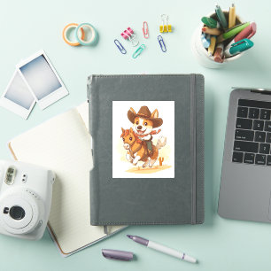 Cowboy Corgi � Western Rodeo Dog Sticker