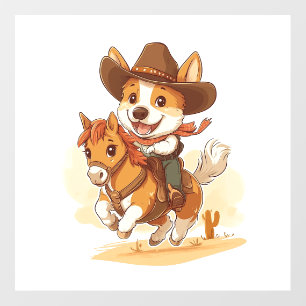 Cowboy Corgi � Western Rodeo Dog Wall Decal