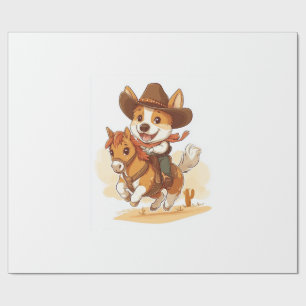 Cowboy Corgi � Western Rodeo Dog Wrapping Paper