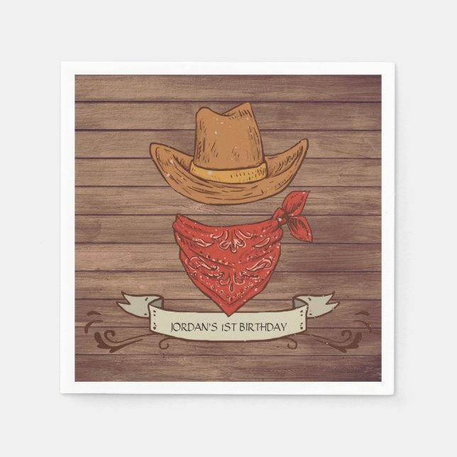 Cowboy Country Birthday Party Napkins (Front)