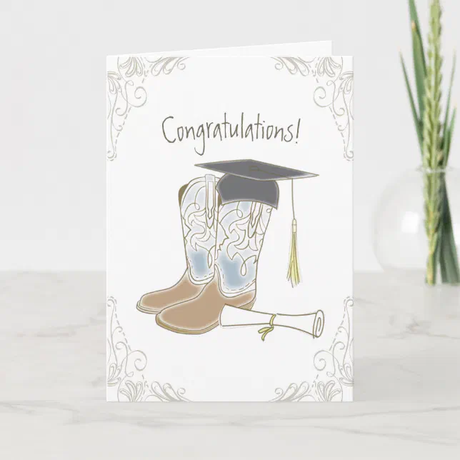 Cowboy Country Congratulations Graduation Card | Zazzle