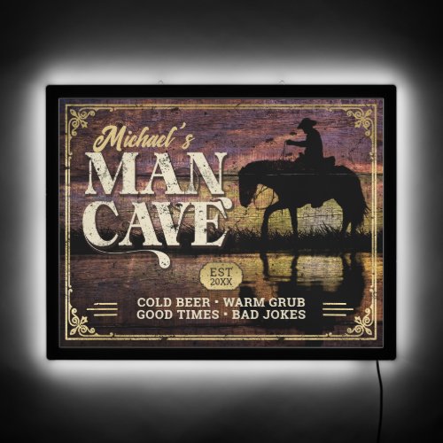 Cowboy Country Man Cave ID977 LED Sign