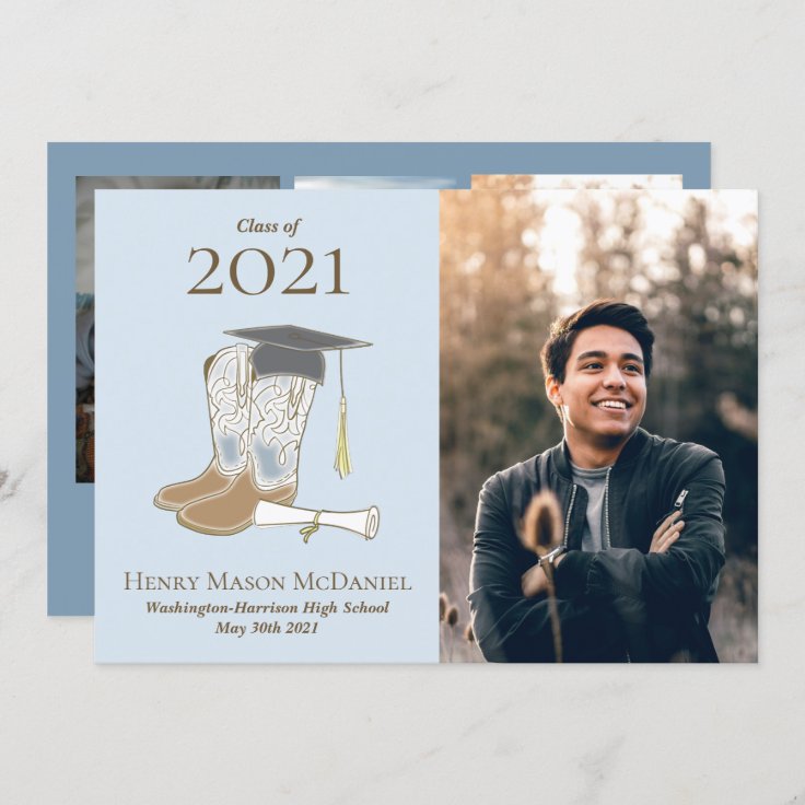 Cowboy Country Photo Graduation Announcement | Zazzle