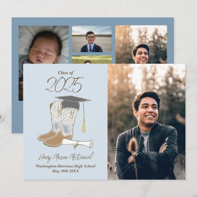 Cowboy Country Photo Graduation Announcement (Front/Back)