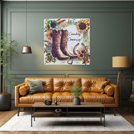 Cowboy Country Rustic Western  Wood Wall Art