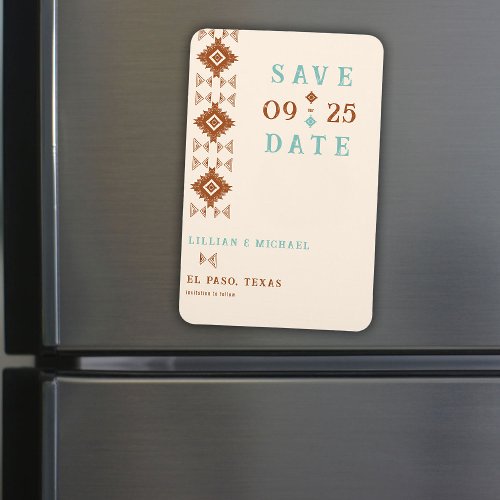 Cowboy Country Western Chic Wedding Save the Date Magnet