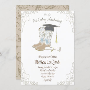 Cowboy Country Western Graduation Party Invitation