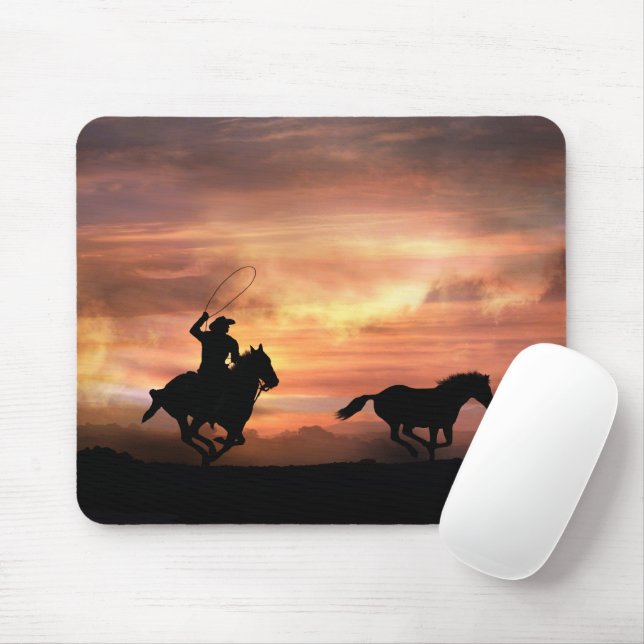 Cowboy Country Western Rodeo Roping  Mouse Pad (With Mouse)
