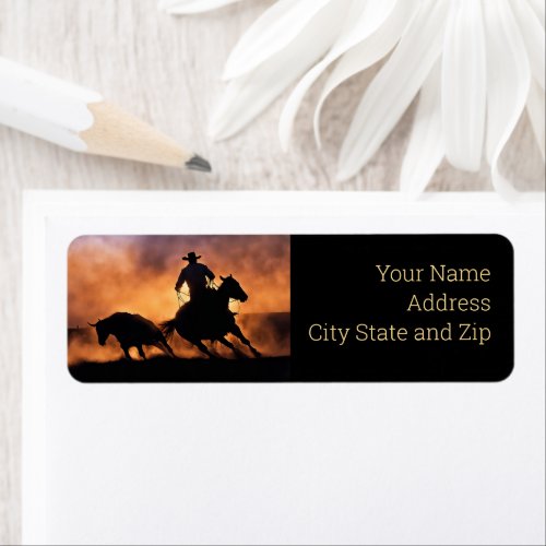 Cowboy Country Western Roping Return Address Label