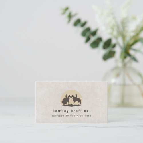 Cowboy couple horseback business card