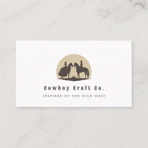 Cowboy couple horseback business card