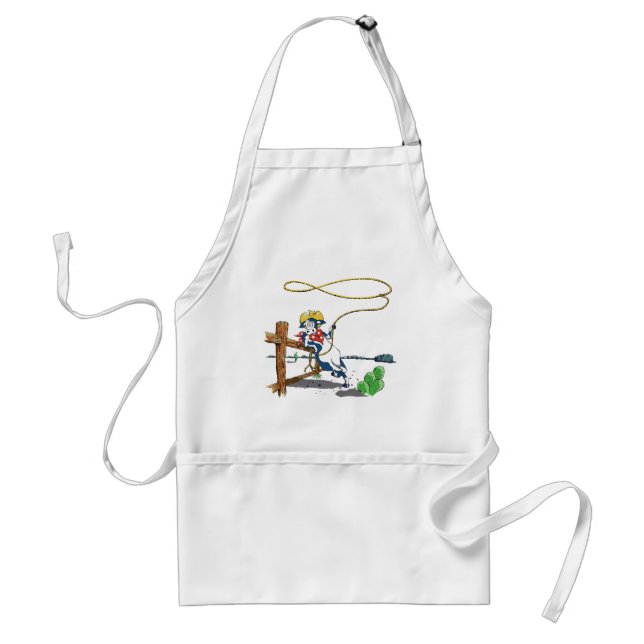 cowboy cow adult apron (Front)