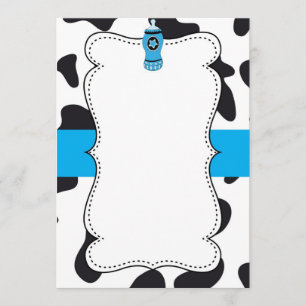 Cowboy cow animal print babyshower invitation