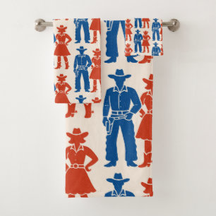 Cowboy & Cowgirl Americana Bath Towel Set