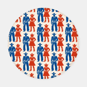 Cowboy & Cowgirl Americana Coaster Set