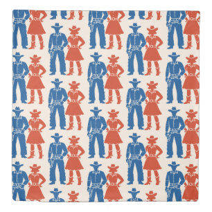 Cowboy & Cowgirl Americana Duvet Cover
