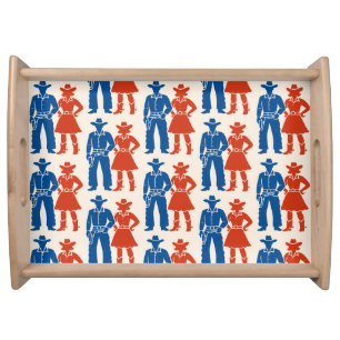 Cowboy & Cowgirl Americana Serving Tray