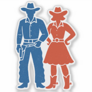 Cowboy & Cowgirl Americana Sticker