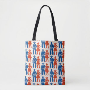 Cowboy & Cowgirl Americana Tote Bag