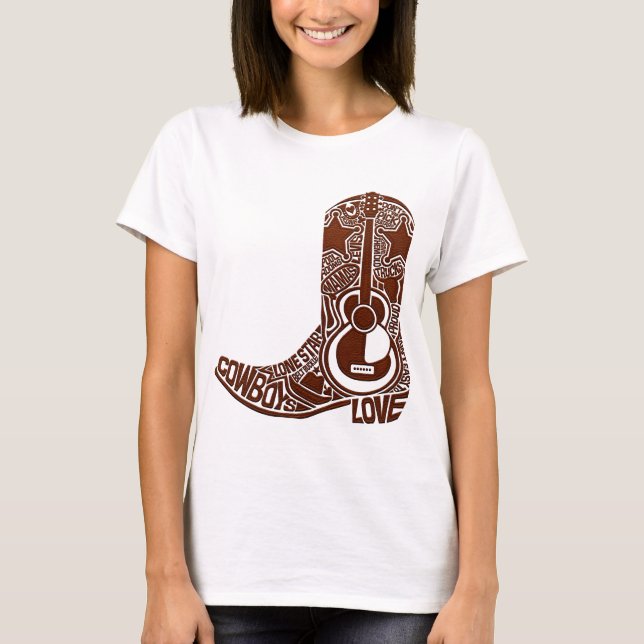 Cowboy Cowgirl Boot  T-Shirt (Front)