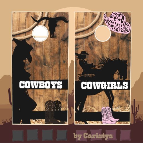 Cowboy Cowgirl Cornhole Set