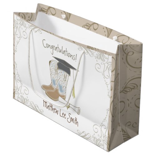 Cowboy Cowgirl Graduation Country Western Party Large Gift Bag