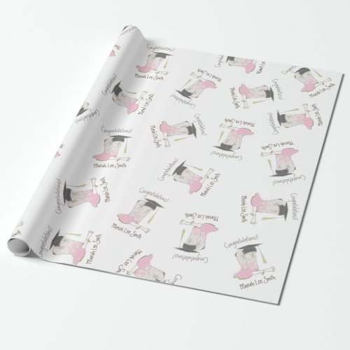 Cowboy Cowgirl Graduation Country Western Party Wrapping Paper