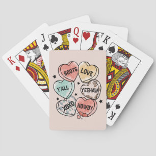 Cowboy Cowgirl Love Hearts - Western Valentine Poker Cards