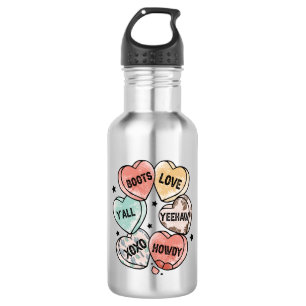 Cowboy & Cowgirl Love Western-Themed Stainless Steel Water Bottle