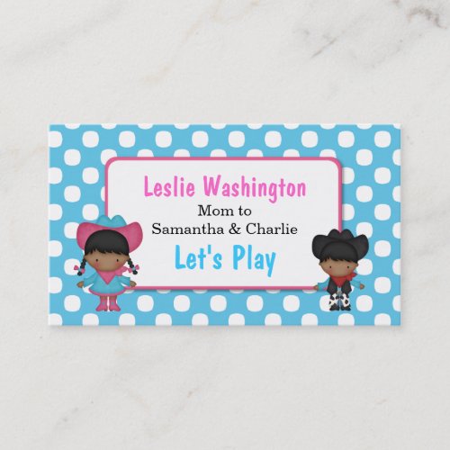 Cowboy &amp; Cowgirl Play Date Card Business Card Templates