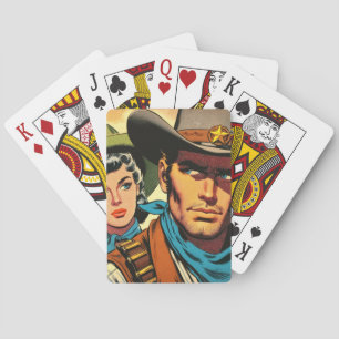 Cowboy/Cowgirl Retro Comics Poker Cards