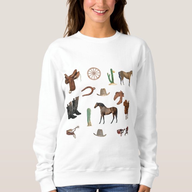 Cowboy Cowgirl Rodeo Country Pattern Sweatshirt (Front)