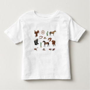 Cowboy Cowgirl Rodeo Country Pattern Toddler T-shirt
