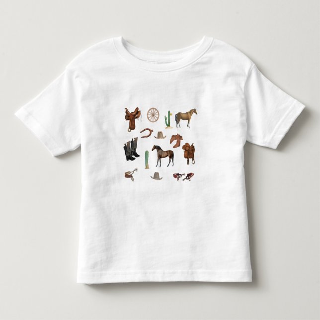 Cowboy Cowgirl Rodeo Country Pattern Toddler T-shirt (Front)